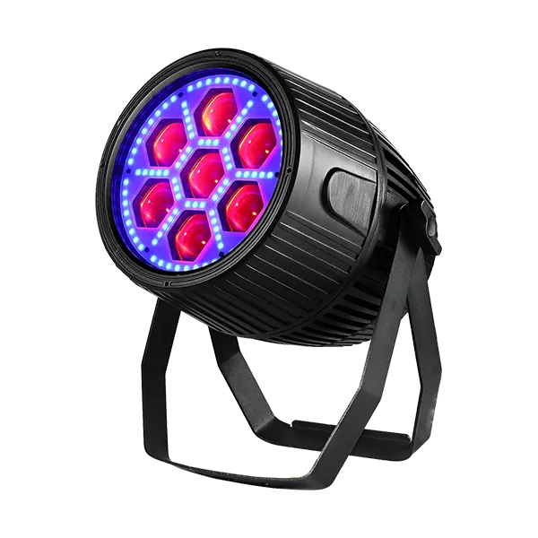 7pcs x 40W RGBW 4in1 LED + 80pcs SMD Zoom Halo LED PAR Light